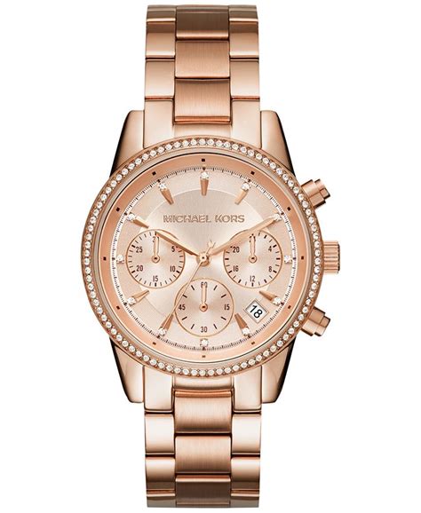 michael kors women's chronograph ritz stainless steel bracelet watch|michael kors watches women price.